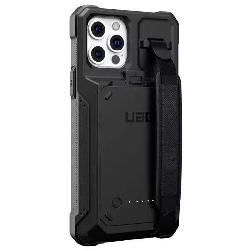 Urban Armor Gear Gear Workflow Töltő tok Apple iPhone 15 Fekete Induktív töltés, Beépített akku, Kézi hordpánttal 114028BW4040