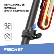   FISCHER FAHRRAD Kerékpár hátsó világítás LED Akkuról üzemeltetett