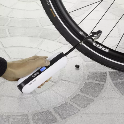 FISCHER FAHRRAD Akkus kompresszor powerbankkel Fehér