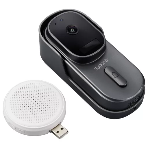 Sygonix IP videó kaputelefon WLAN, Rádiójel vezérlésű Szürke, Fehér