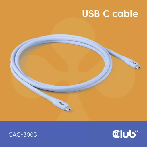 club3D USB C kábel USB-C® dugó 2.00 m Kék CAC-3003
