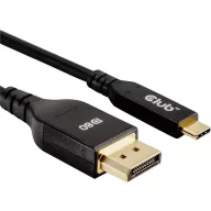   club3D USB-C® kijelzőkábel RJ45 dugó 1.00 m Fekete CAC-1559