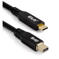club3D USB-C® kijelzőkábel 2.00 m Fekete CAC-1561