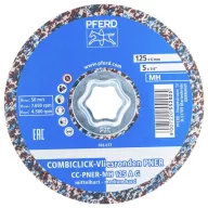   PFERD TOOLS 47700203 PFERD COMBICLICK préselt gyapjú blank CC PNER Ø 125 mm közepesen kemény A durva felületre  125 mm 5 db
