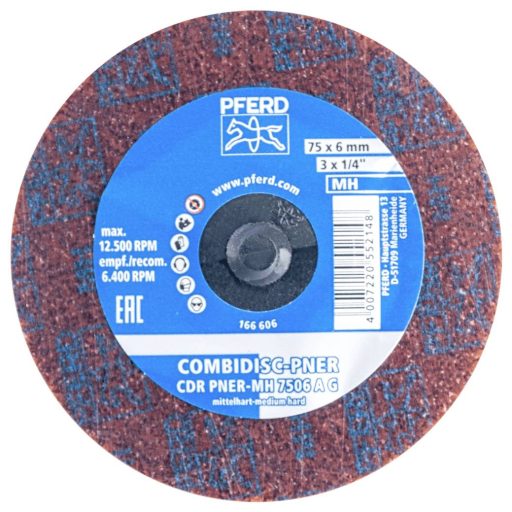 PFERD TOOLS 47700207 PFERD COMBIDISC préselt gyapjú blank CDR PNER Ø 75mm közepesen kemény A durva a kivitelhez  75 mm 25 db