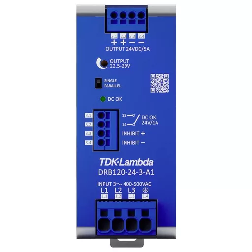 TDK DRB120-24-3-A1 Kalapsínes tápegység 29 V/DC 5 A 120 W Kimenetek száma:1 x Tartalom, tartalmi egységek rendelésenként 1 db
