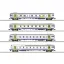 MiniTrix 18293 N 4 db GoldenPassLine személygépkocsi készlet a BLS-től