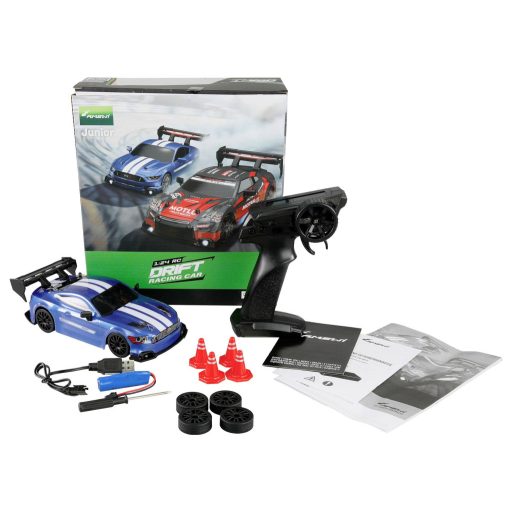 Amewi 21111 Drift Racing Car 1:24 RC kezdő modellautó Elektro Sportkocsi 4WD Akkuval és töltőkábellel, Fényeffekttel