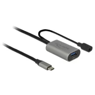   Delock USB kábel USB-A dugó, USB-C® dugó 5.00 m Fekete, Szürke 85391