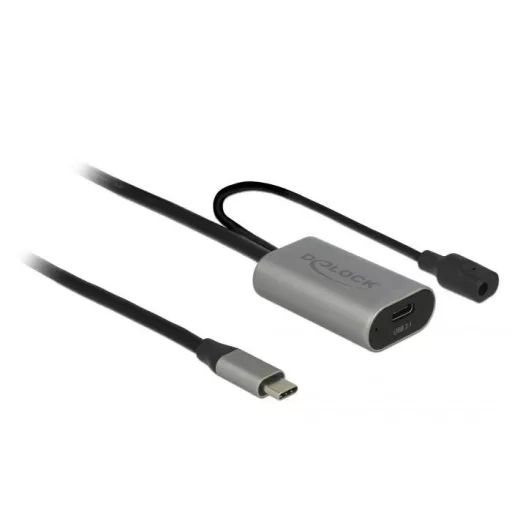 Delock USB C kábel USB-C® dugó, USB-C® alj 5.00 m Fekete, Szürke 85392