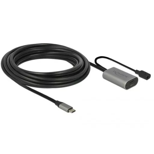 Delock USB C kábel USB-C® dugó, USB-C® alj 5.00 m Fekete, Szürke 85392