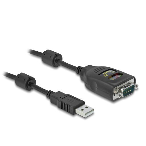 Delock USB kábel USB 2.0 USB-A dugó, VGA 9 pólusú dugó 2.00 m Fekete 64154