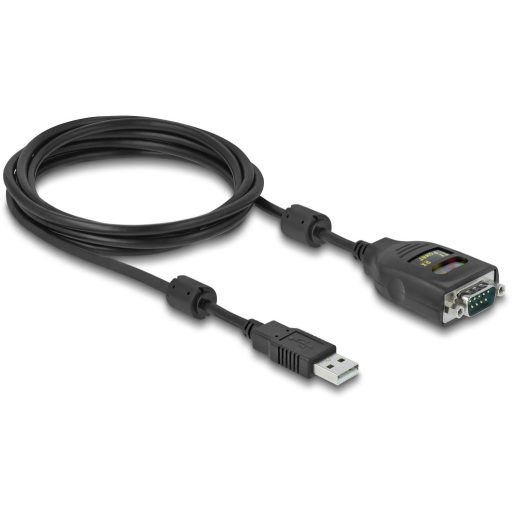 Delock USB kábel USB 2.0 USB-A dugó, VGA 9 pólusú dugó 2.00 m Fekete 64154
