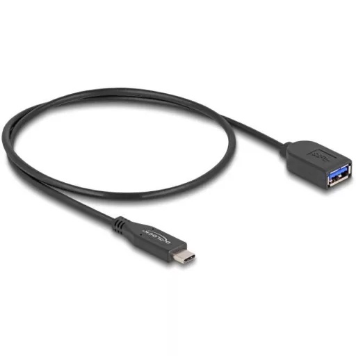 Delock USB C kábel USB-C® dugó, USB-A alj 0.50 m Fekete 60568