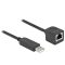 Delock USB-A - RJ45 adapterkábel USB 2.0 USB-A dugó, RJ45 dugó 0.25 m Fekete 64162