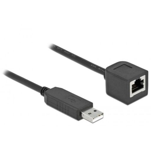 Delock USB-A - RJ45 adapterkábel USB 2.0 USB-A dugó, RJ45 dugó 0.25 m Fekete 64162