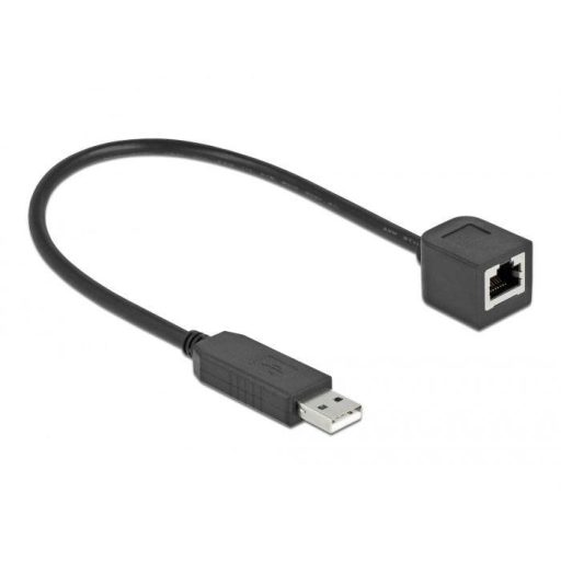Delock USB-A - RJ45 adapterkábel USB 2.0 USB-A dugó, RJ45 dugó 0.25 m Fekete 64162
