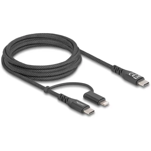 Delock USB C kábel USB-C® dugó, USB-C® dugó, Apple Lightning dugó 2.00 m Fekete 81171