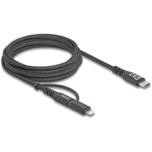 Delock USB C kábel USB-C® dugó, USB-C® dugó, Apple Lightning dugó 2.00 m Fekete 81171