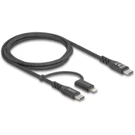   Delock USB C kábel USB 2.0 USB-C® dugó, USB-C® dugó, Apple Lightning dugó 1.00 m Fekete 81170