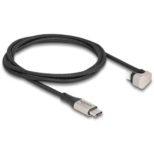 Delock USB töltőkábel USB 2.0 Apple Lightning dugó, USB-C® dugó 1.00 m Fekete, Ezüst 80025