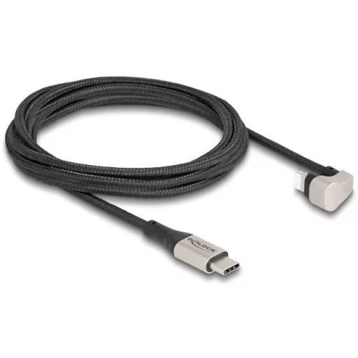 Delock USB töltőkábel USB 2.0 Apple Lightning dugó, USB-C® dugó 2.00 m Fekete 80026