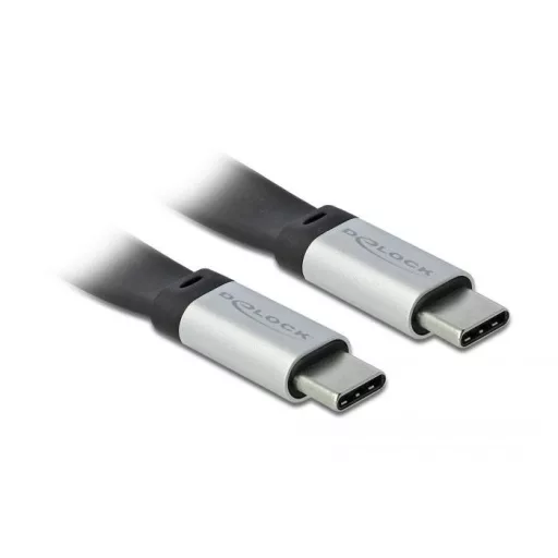 Delock USB C kábel USB-C® dugó, USB-C® dugó 0.22 m Fekete, Ezüst 85926