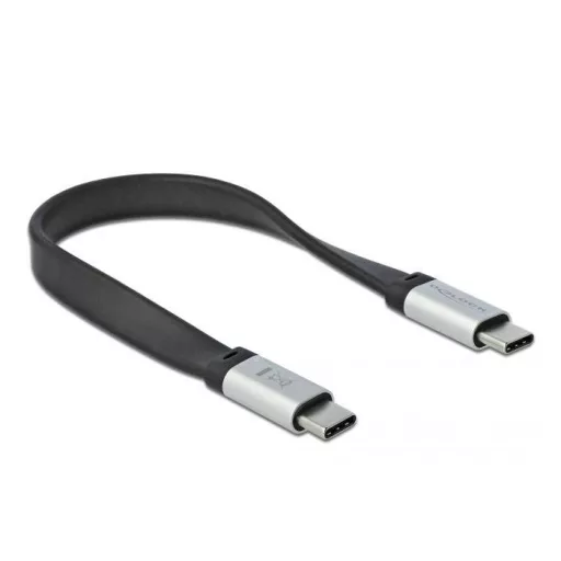 Delock USB C kábel USB-C® dugó, USB-C® dugó 0.22 m Fekete, Ezüst 85926