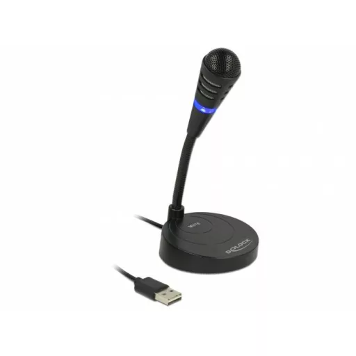 Hattyúnyak USB-s mikrofon Delock 65868 Átviteli mód:Vezetékes