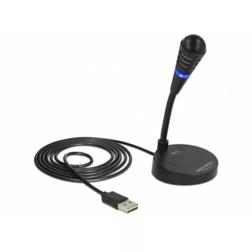Hattyúnyak USB-s mikrofon Delock 65868 Átviteli mód:Vezetékes