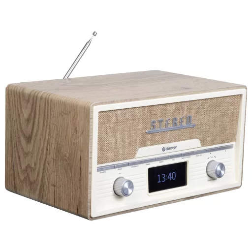 Denver MDA-525LW LIGHT WOOD Asztali rádió DAB+, URH Fa (világos)