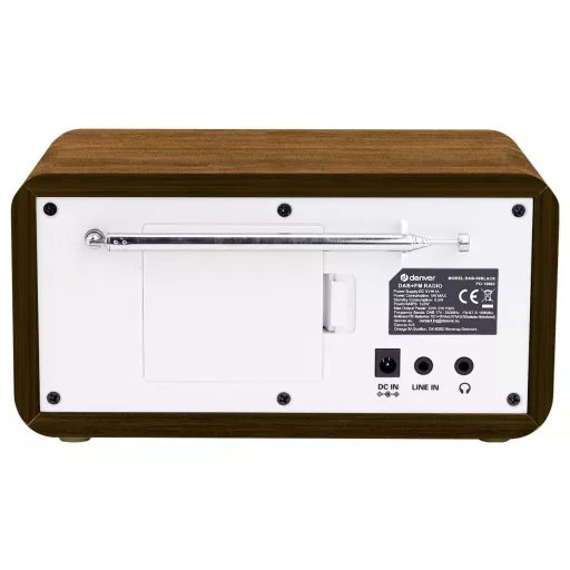 Denver DAB-30DW Dark Wood Asztali rádió DAB+, URH Ébresztő funkció Fa-barna (selyemmatt)