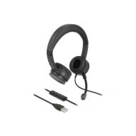   Delock 27180 On Ear headset Vezetékes Fekete Headset Telefon