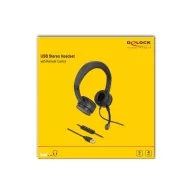   Delock 27180 On Ear headset Vezetékes Fekete Headset Telefon