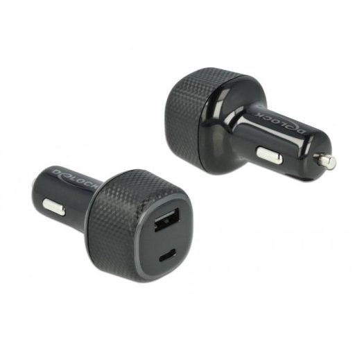 Delock 64108 USB-s töltőkészülék 63 W 1x USB-C®, 1x USB-A Quick Charge, Power Delivery Fekete Személygépkocsi, Tehergépjármű Gyorstöltő