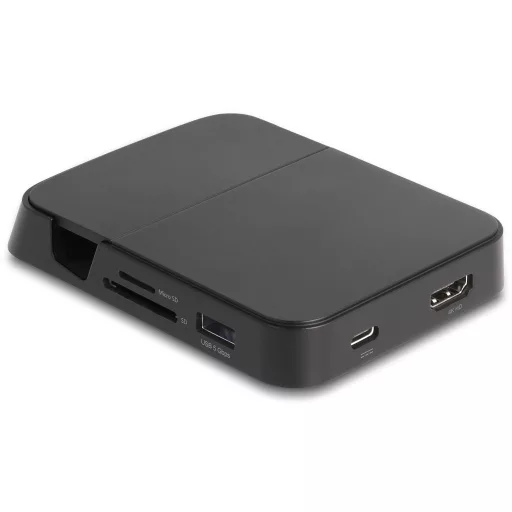 Delock 88018 USB-C®, USB-A (USB 2.0), HDMI™ Mobil dokkoló álomás Fekete Alkalmas: Smartphones mit USB-C Anschluss