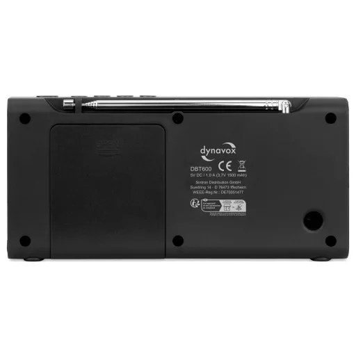 Dynavox Világvevő DAB+, FM Bluetooth®, DAB+ Fekete