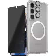   PanzerGlass CARE Flagship 3-in-1 Tok + védőüveg készlet Samsung Galaxy S25 Átlátszó, Fekete Induktív töltés, Ütésálló CRRCHPUG38388