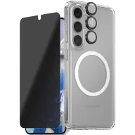   PanzerGlass CARE Flagship 3-in-1 Tok + védőüveg készlet Samsung Galaxy S25+ Átlátszó, Fekete Induktív töltés, Ütésálló CRRCHPUG37942