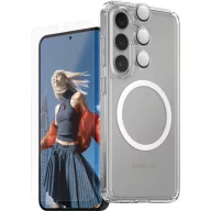   PanzerGlass CARE Flagship 3-in-1 Tok + védőüveg készlet Samsung Galaxy S25 Átlátszó Induktív töltés, Ütésálló CRRCHNUG38388