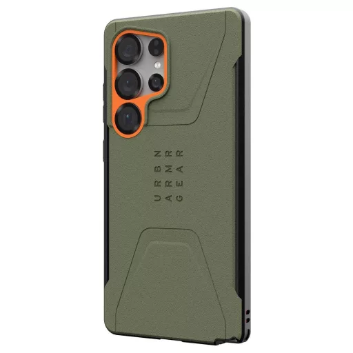 Urban Armor Gear Civilian Hátlap Samsung Galaxy S25 Ultra Olivazöld, Narancs Induktív töltés, Ütésálló 214473117297