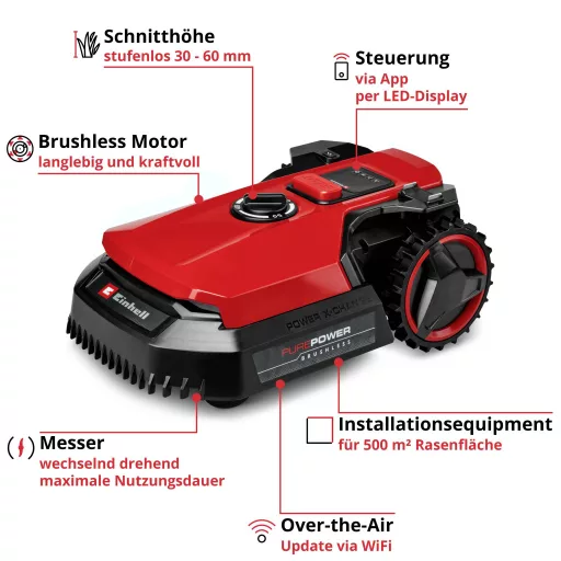 Einhell 3413935 FREELEXO 500 Fűnyíró robot Max. felület 500 m²