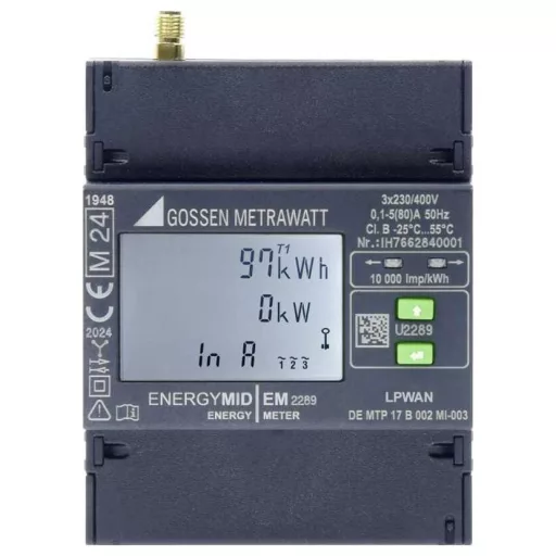 Gossen Metrawatt EM2289 U2289-V039 Háromfázisú fogyasztásmérő 80 A MID konform: Igen 1 db