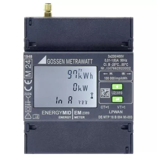 Gossen Metrawatt EM2389 U2389-V039 Háromfázisú fogyasztásmérő átalakító csatlakozóval 5 A MID konform: Igen 1 db
