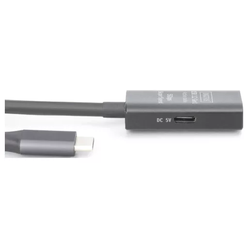 Digitus USB C kábel USB 3.2 Gen1, USB 3.2 Gen1, USB 3.0 USB-C®, USB-C® alj, USB-C® dugó 5.00 m Fekete aktív, jelerősítéssel, Kétoldalt használható dugó, Kettős