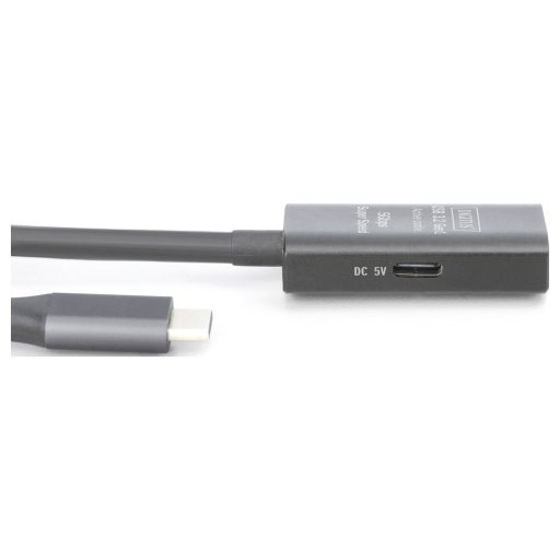 Digitus USB C kábel USB 3.2 Gen1, USB 3.2 Gen1, USB 3.0 USB-C®, USB-C® alj, USB-C® dugó 10.00 m Fekete aktív, jelerősítéssel, Kétoldalt használható dugó,