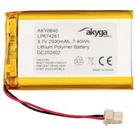   Akyga LP674261 Akkucsomag Elem- és akkuméret: Speciális akku LiPo 3.7 V 2000 mAh