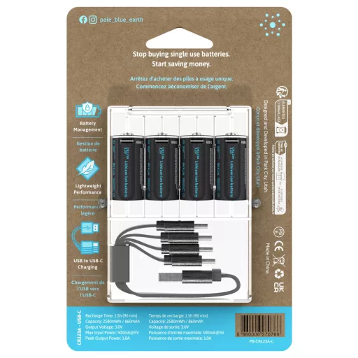 Paleblue Speciális akku CR 123 Lítiumion 3 V 860 mAh 4 db