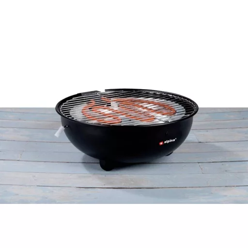 Alpina Switzerland 871125218208 Grillsütő Asztali Grillező felület (átmérő)=300 mm Fekete