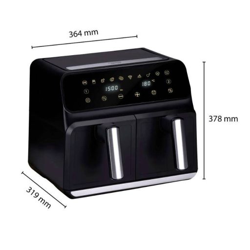 Alpina Switzerland 871125224012 Forrólevegős fritőz 8 l 1700 W Tapadásmentes bevonat, Kijelzővel, Időzítő funkció Fekete